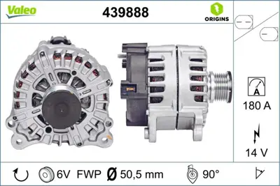 VALEO 439888 Alternator 14v 180a A4 13>15 A5 12>17 A6 11>14 Q5 13>17 