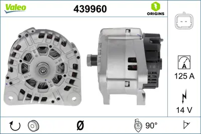 VALEO 439960 Alternator 14v 125 A K9k Lb1w Clıo Iı Symbol Kangoo Logan Twıngoo 