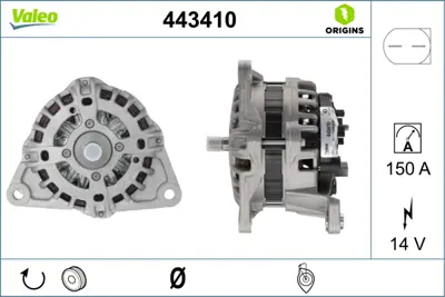 VALEO 443410 Alternator 14v 150a Jumper Boxer Ducato 3.0 Hdı 11> Daıly Iıı 07>11 