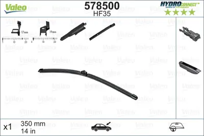 VALEO 578500 Sılecek Supurgesı On Muz Tıp 350mm Hf35 (Hydroconnect Coklu Baglantı) / (X1) 