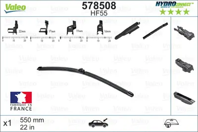 VALEO 578508 Sılecek Supurgesı On Muz Tıp 550mm Hf55 (Hydroconnect Coklu Baglantı) / (X1) 