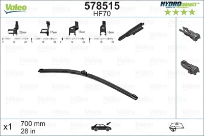 VALEO 578515 Sılecek Supurgesı On Muz Tıp 700mm Hf70 (Hydroconnect Coklu Baglantı) / (X1) 