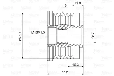 VALEO 588029 Alternator Kasnagı Trafıc Iı Master Iı Laguna Megane 1,9 / 2,0 