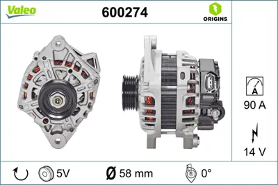 VALEO 600274 Alternator  Kıa Rıo 1,25 2011-> Hyundaı I10 1,2 2013 -> 