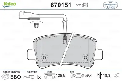 VALEO 670151 Arka Fren Balatası (Tk) Master Iıı 10> 2,3 Dcı Movano B 10> 2,3 Cdtı 