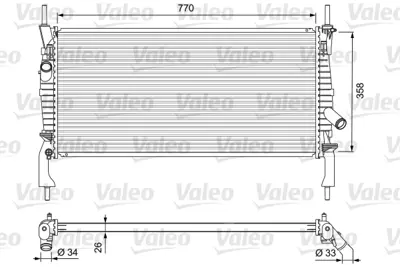 VALEO 701731 Motor Su Radyatoru Transıt V347 2,2tdcı / 2,4tdcı / 3,2tdcı 06 /> Klımalı Kalın Tıp Olcu: (770 X 418 