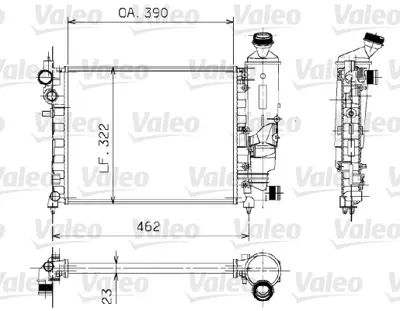 VALEO 730372 Motor Su Radyatoru Radyator Mekanık P106 Saxo 1,6 Klımasız Manuel Olcu: (390*322*23) 