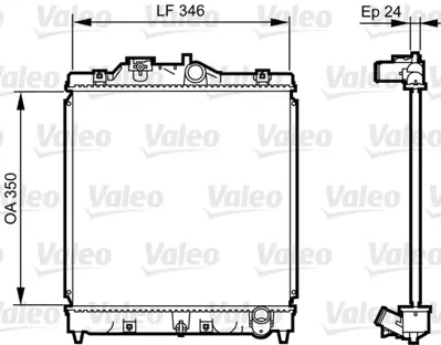 VALEO 731434 Motor Su Radyatoru Honda Cıvıc 1992-2000 Manuel Vıtes (350x348x16) 