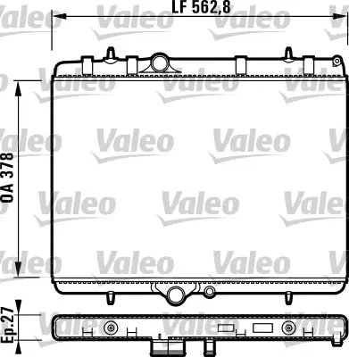 VALEO 732894 Radyator P307 00>xsara 01 05 C4 04> 2,0hdı (Ac+klımasız+mek) / (562,8x378x27) 