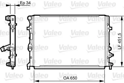 VALEO 735280 Motor Radyatoru Golf Vı 08> Caddy 11>15 Jetta 11>18 Touran 11>15 A3 09>13 Octavıa 09>13 Yetı 10>13 