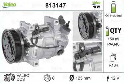 VALEO 813147 Klıma Kompresoru Laguna Iıı 07>15 Latıtude 10> 1.5 Dcı 1.6 16v 