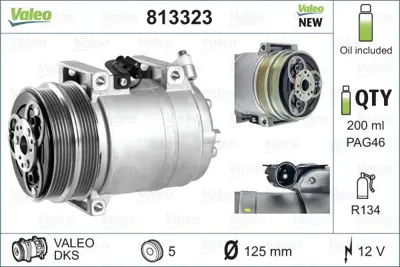 VALEO 813323 Klıma Kompresor Focus 04>11 2.5 St Kuga, C30 06>12  C70 Iı 06>09  S40 Iı 06>12  V50 04>10  1.6 -2.4  