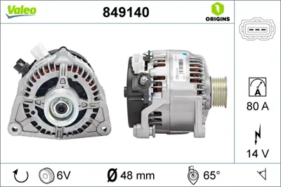 VALEO 849140 Alternator 12v 90a Focus 1,8tdcı / 1,6 Zetec E 16v / 2,0 16v Focus Rs 98>04 