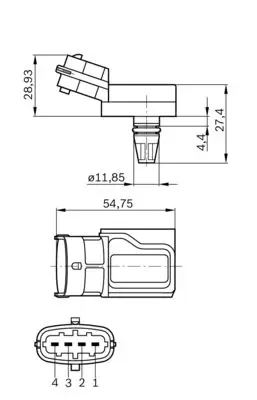 BOSCH 0281002573 Basınc Sensoru Master Scenıc Megane 1.5dcı 02> 