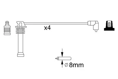 BOSCH 0986357141 Bujı Kablosu Takım Focus I 98>04 Mondeo Iı 98>00 1,8 16v / 2,0 16v Cougar 2,0 16v 98>01 