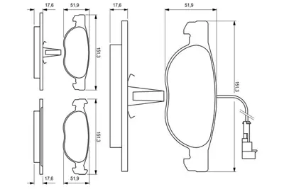 BOSCH 0986424246 On Fren Balatası Fıslı Marea 1.4 1.6 96> Alfa 145 146 1.4 1.6 