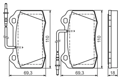 BOSCH 0986424658 On Fren Balatası (Fıslı) P406 Coupe Dw12tedt (2.2hdı 16v) Es9j4 (3.0 24v) 97> 