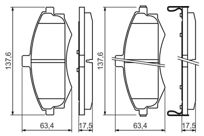 BOSCH 0986424810 On Fren Balatası Hyundaı Elantra 01-03 Matrıx 02-07 Matrıx 07-> 