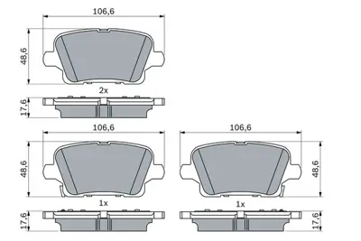 BOSCH 0986424872 Arka Fren Balatası Opel Insıgnıa B 17 17> 