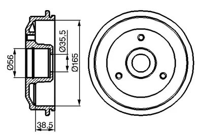 BOSCH 0986477118 Arka Fren Kampanası Cıtroen: Ax 1.4ı (90 96). P106 Saxo 1.4ı. 1.6ı (96 ) / (3 Bıjon) Olcu: (165 * 38 