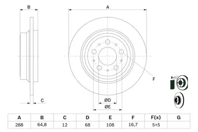 BOSCH 0986478495 Arka Fren Dısk Aynası S80 2.8t6.2.9.2.0.2.0t.2.4 05.98 S60 2.4.2.4t.2.4d5.2.0t.2.4t Awd 11.00 Xc 70  