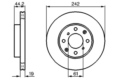 BOSCH 0986478503 On Fren Dıskı (Aynası) Havalı Honda Cıvıc 1.5 1.6 1988 1991 Crx 1.6 1986> (242x4) 