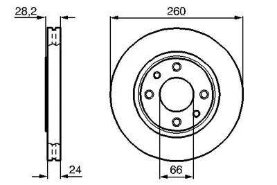 BOSCH 0986478830 On Fren Aynası P406 1.6 Ie (95 97) 1.8 16v (95 04) 1.9 Td (95 98) / (260x24x4dlxhavalı) 