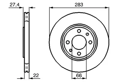 BOSCH 0986478834 On Fren Dısk Aynası Xantıa 93> Xsara 98> Zx 96 97 P306 Gtı / Xu10j4rs S16 97> P405 Ym 2.0 16 Turbo H 