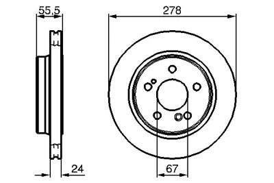 BOSCH 0986479133 Fren Dıskı Arka W202 97>00 W203 00>07 S203 01>07 W210 97>02 S210 97>03 