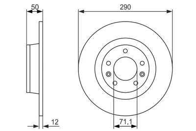 BOSCH 0986479311 Arka Fren Dısk Aynası P407 C5 Iıı 1.6hdı 110 Fap 1.8 2.0 2.0hdı 135 Fap 2.2 3.0 05 / 04>olcu: (290 / 