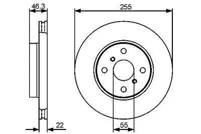 BOSCH 0986479430 On Fren Aynası Havalı Toyota Yarıs Vvtı 06-13 Kampanalı (255×4) 