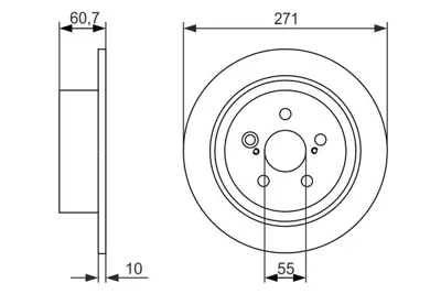 BOSCH 0986479613 Arka Fren Aynası Duz Toyota Avensıs 1.6 1.8 2.0 Vvt I 00>03 (271x5) 