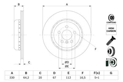 BOSCH 0986479G15 Fren Dıskı Arka Sag Bmw G30 G32 G11 G12 