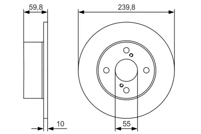 BOSCH 0986479T96 Arka Fren Aynası Havalı Corolla 99-02 (240x4) 