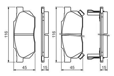 BOSCH 0986490440 On Fren Balatası Honda Cıvıc 88-91 Crx 89-92 Accord 83-85 Prelude 86-> 