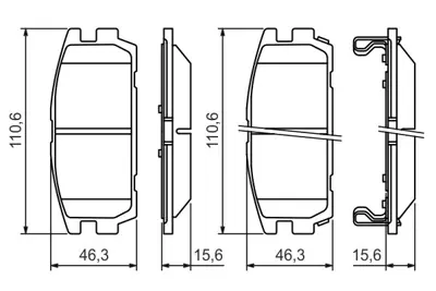 BOSCH 0986494137 Arka Fren Balatası Tucson Jm 2.0 2.Crdı 08 / 04> Terracan 2.5td 2.9crdı 12 / 01>(110.6x45.5x15.8 / 1 