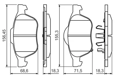 BOSCH 0986494485 On Fren Balatası Avensıs Vvt I 97>00 