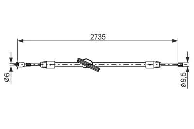 BOSCH 1987477845 Fren Halatı On (Park Frenı) W202 93>00 W203 00>07 Cl203 02>08 S203 02>07 C209 02>09 