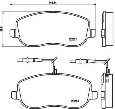 VALEO 671553 On Fren Balatası C8 P807 Expert Jumpy Scudo 2.0 16v 2.0hdı 8v (02>) / (Fıslı) 