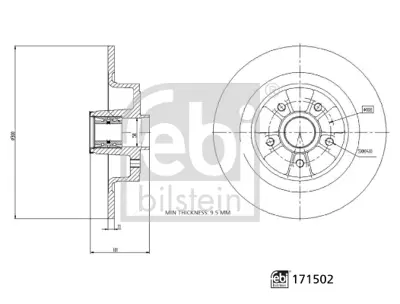 FEBI BILSTEIN 171502 Arka Fren Dıskı Rulmanlı Renault Megane Iı Rs 2.0 16v Turbo 5 Bıjon 