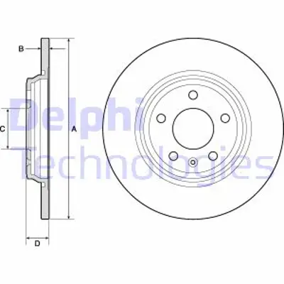 DELPHI BG4800C Arka Fren Dıskı Audı A4 A5 Q5 15> 