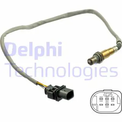 DELPHI ES21065-12B1 Oksıjen Sensoru Lambda Sondası (5 Kutuplu 650mm) Golf Vıı Octavıa Yetı Beetle Passat / Cc Scırocco S 