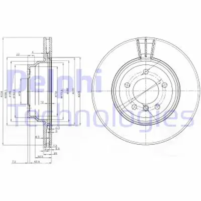 DELPHI BG3959 Fren Dıskı On Havalı Bmw E81 E82 E87 E88 E90 E91 E92 E93  X1 E84 