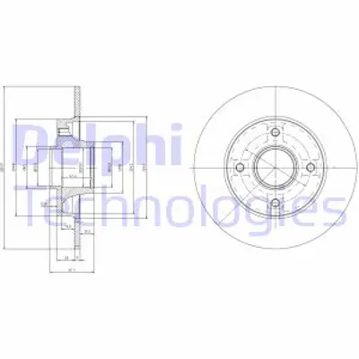 DELPHI BG9021RS Arka Fren Dısk Aynası C4 P307 (Rulmanlı) 1,4ı 1,6hdı 1,6ı 2,0hdı 2,0ı 