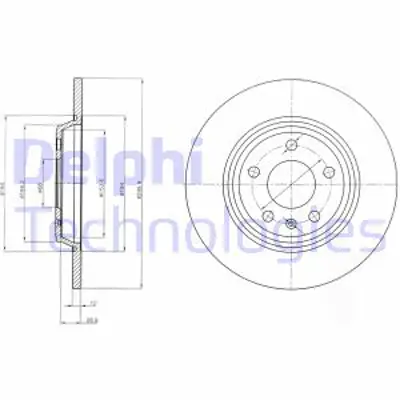 DELPHI BG4081C Arka Fren Aynası Havalı Audı A4 A5 Q5 A6 A7 (300x12) 08> 