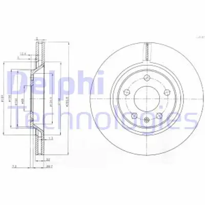 DELPHI BG3997 Fren Aynası Arka Havalı A4 2,0 Tfsı / 3,0 Tdı S4 Quattro 04 08 A4 S4 Quattro 03 04 