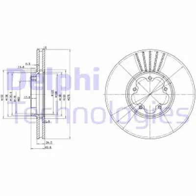 DELPHI BG3676 On Fren Dısk Aynası Transıt V184 2,0tdcı 04>06 O,Ceker Olcu: (276mm X 24,5 5 Bıjon) Hava Sogutmalı 