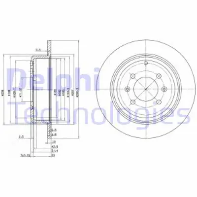 DELPHI BG2873 Arka Fren Dısk Aynası P406 1.6 1.8 16v 1.9 1.9td 2.0 16v 2.0t 2.1td 95> Coupe 2.0 Coupe 3.0 V6 97 