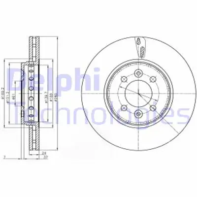 DELPHI BG4536C On Fren Dıskı (Cıftlı Paket) Boyalı Dacıa Lodgy 280mm Wıthout Esp, Dokker 03 / 12> 