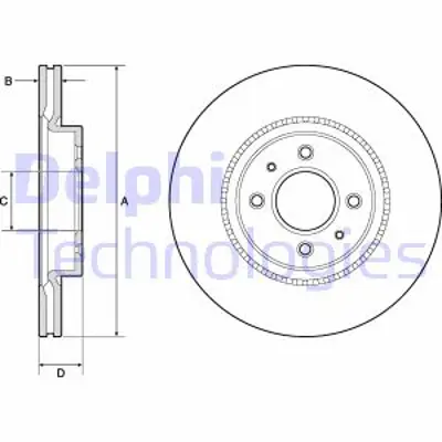 DELPHI BG4743C Fren Dıskı On I20 15> / Rıo 11> 1.4 Crdı 15 Jant Havalı 280mm 4 Bıjon 